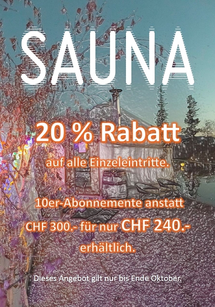 Start SAUNA Saison 2024 am 22. Oktober